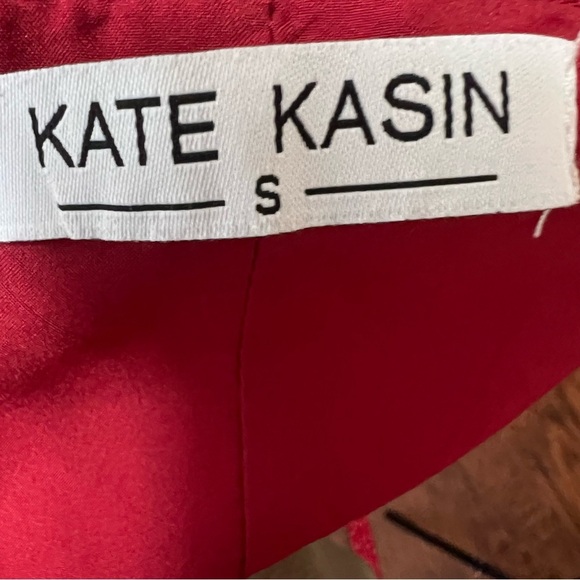 Kate Kasin Red White Polka Dots Wrap Dress Sz Small Ruffle Short Sleeve Cocktail - Picture 9 of 12